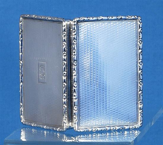 A William IV engine turned silver snuff box, by Edward Smith, Length 80mm Weight: 4.3oz/135grms